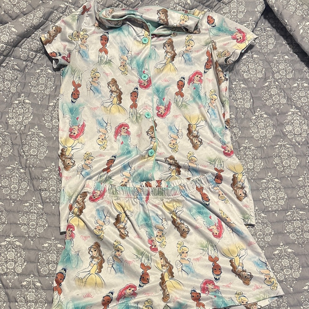 Disney Princess Kids Pajama Set - Pink and Blue